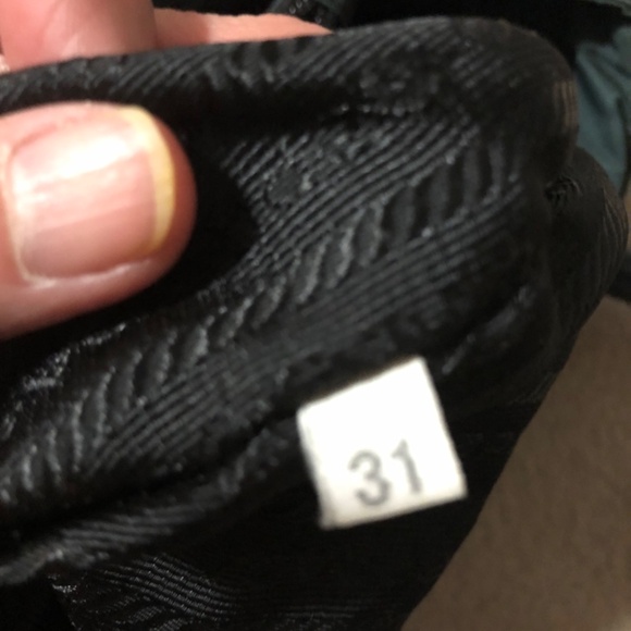 TODAY ONLY:AUTHENTIC PRADA DARK BLUE GREEN FABRIC HANDBAG - Picture 6 of 12